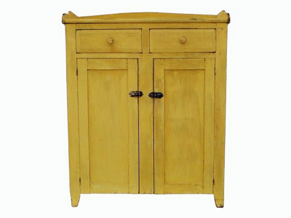 19TH C TWO DOOR PAINTED CUPBOARD (1 of 5)