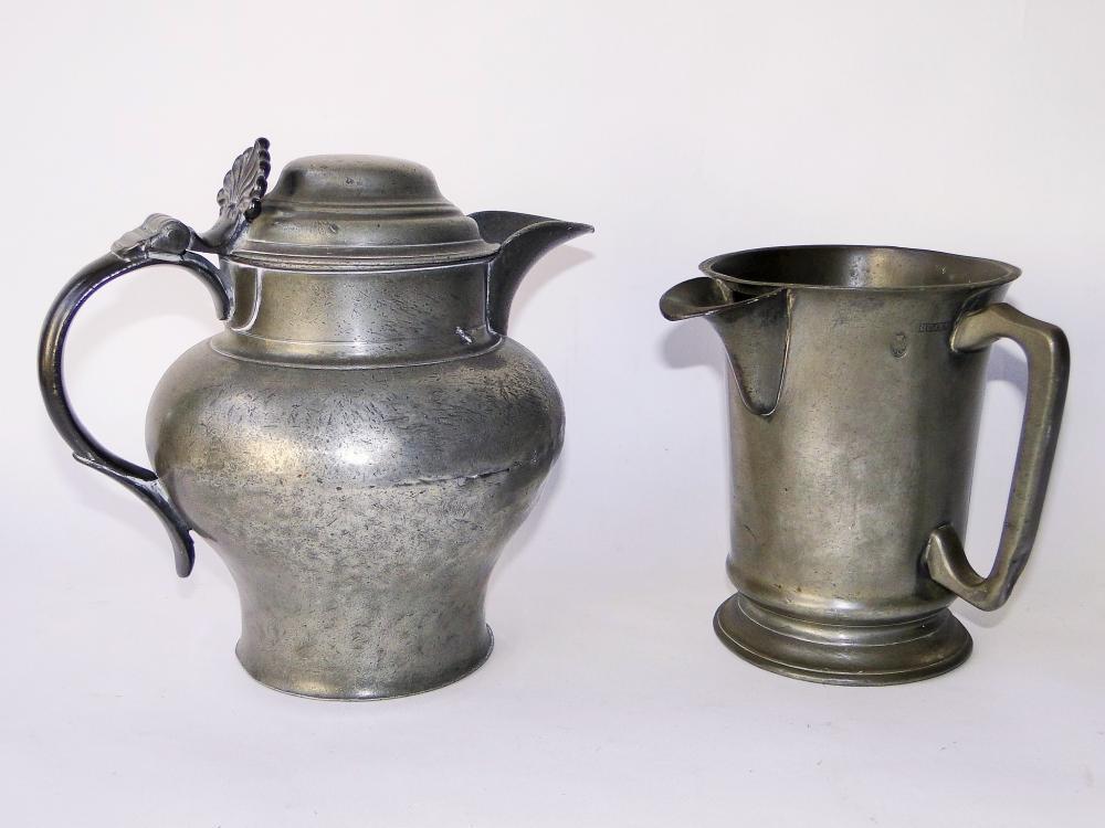 18TH C PEWTER POT, OPEN PITCHER (1 of 6)