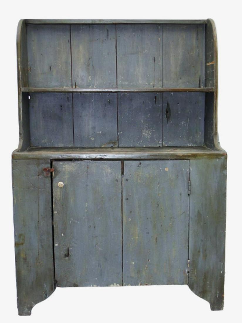 19TH C OPEN TOP STEPBACK CUPBOARD (1 of 6)