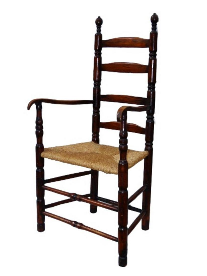 19TH C LADDERBACK ARMCHAIR (1 of 3)