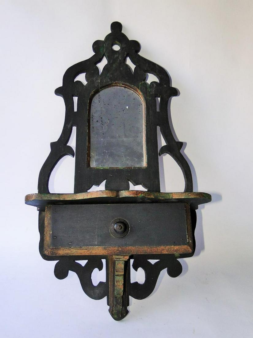 PAINTED MIRRORED WALL SHELF (1 of 4)