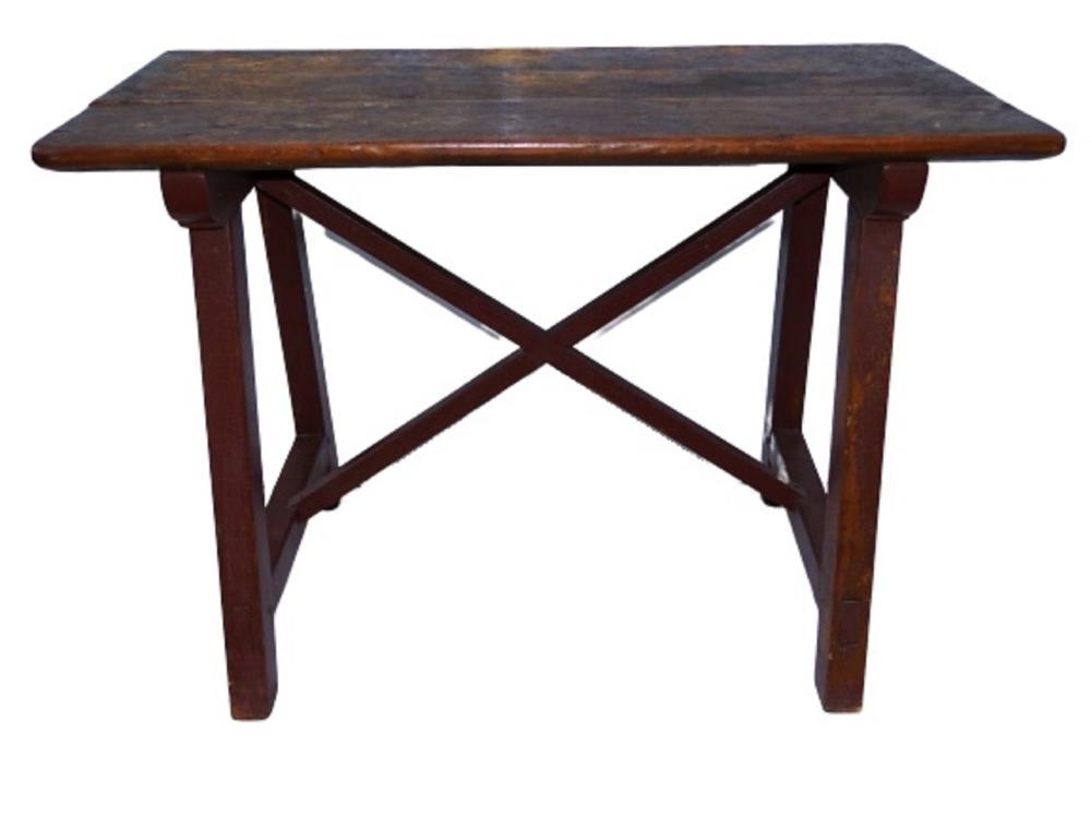 18TH C RED PAINTED TAVERN TABLE (1 of 4)