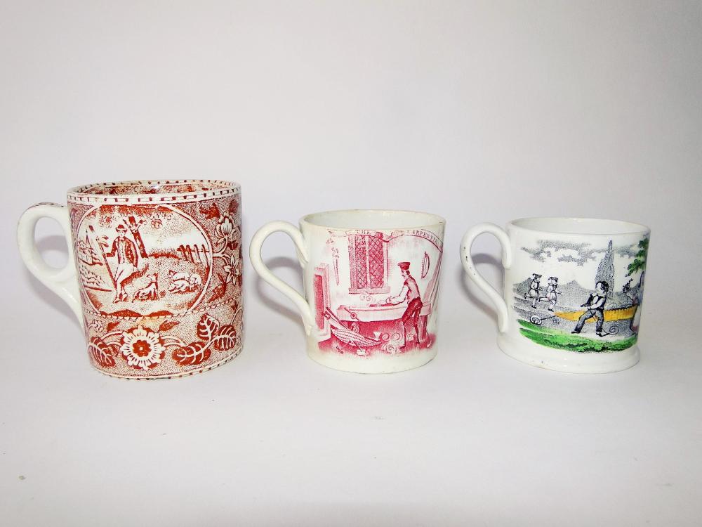 GROUPING 19TH C CHILD'S CUPS: GROUPING 19TH C CHILD'S CUPS, 2.5", 3"