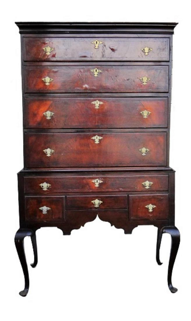 EARLY QUEEN ANNE BOSTON, MA. HIGHBOY (1 of 8)