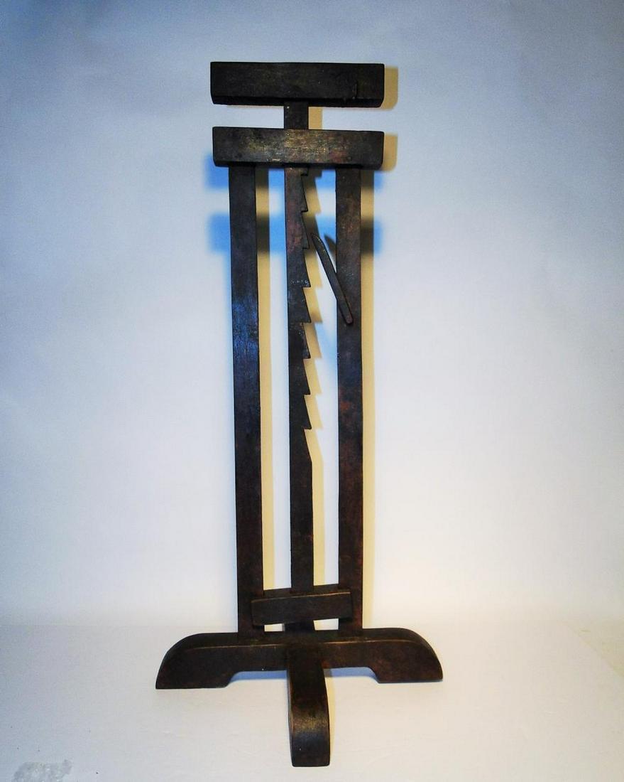 PAINTED WOODEN RATCHET CANDLE STANDARD (1 of 6)