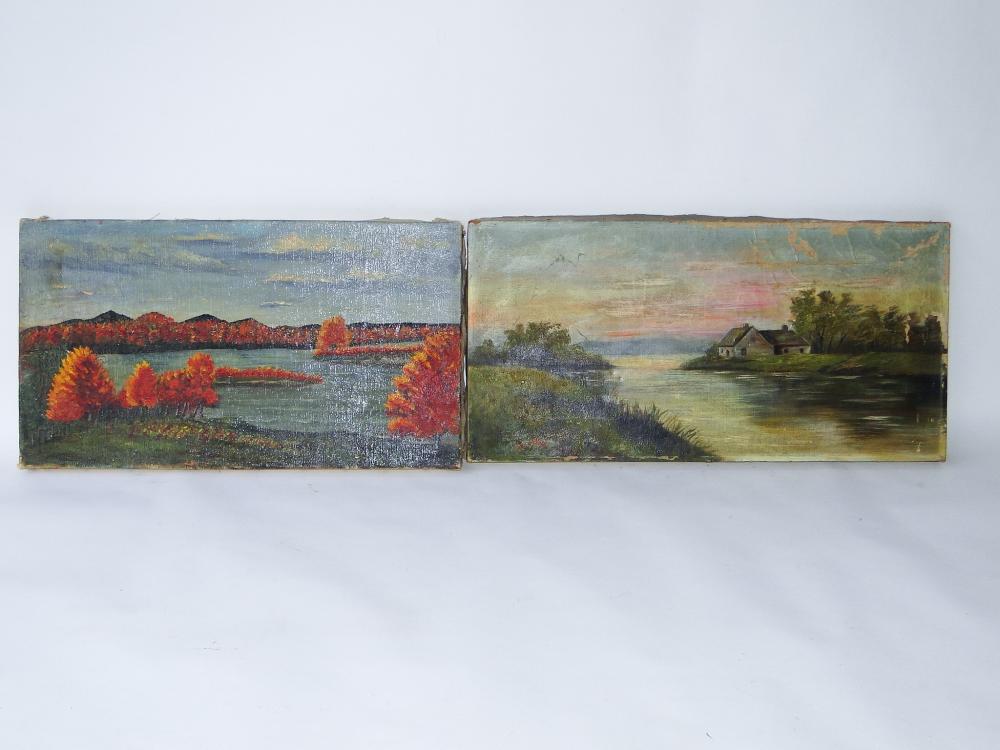 TWO FOLK ART O/C PAINTINGS (1 of 3)