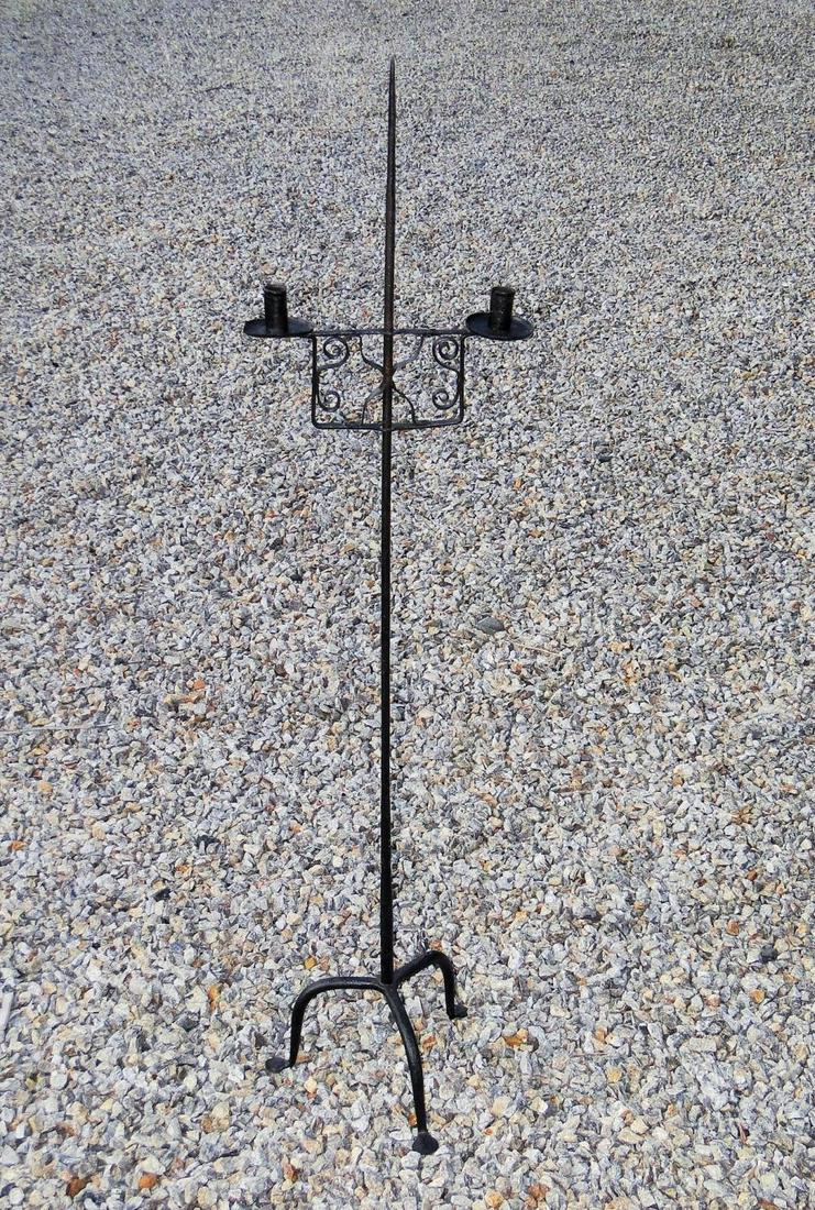 18TH C WROUGHT IRON CANDLEHOLDER (1 of 5)