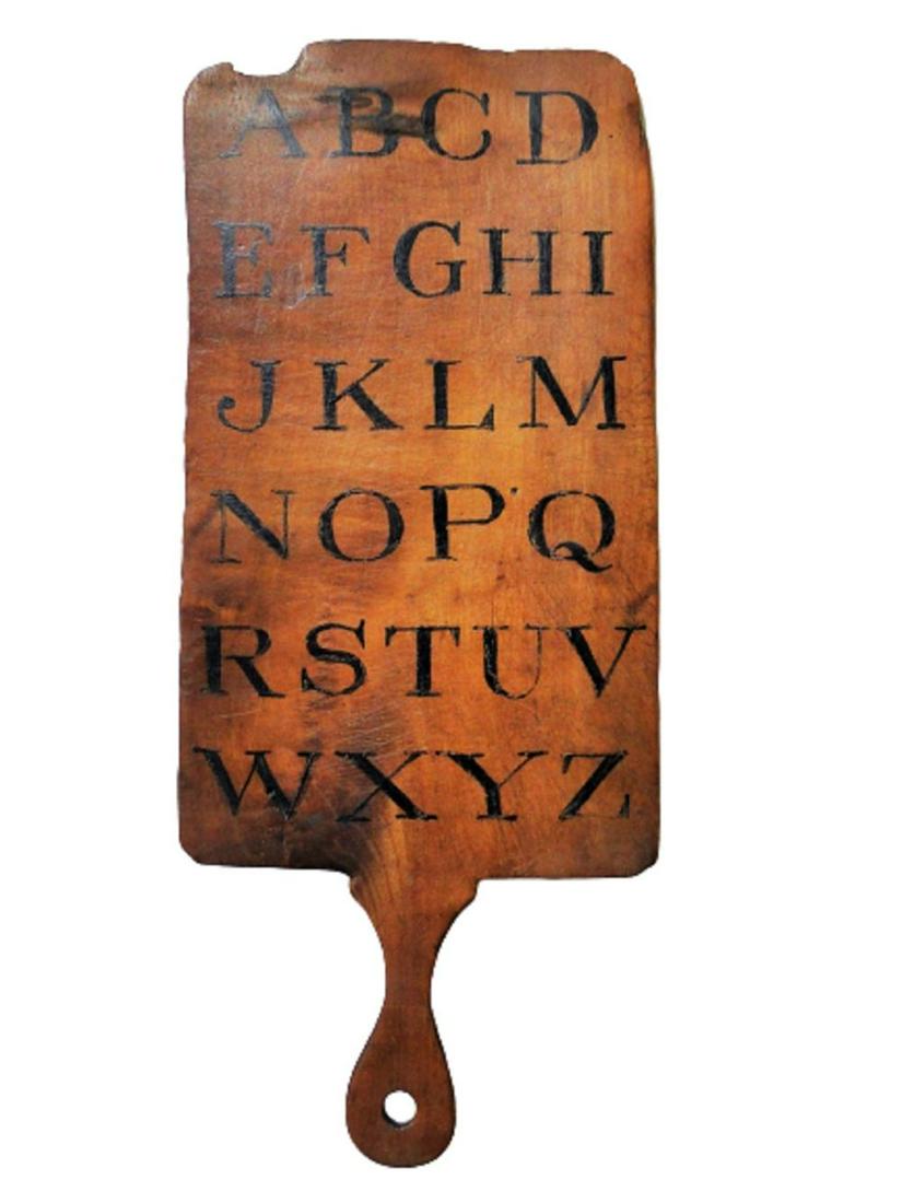 19TH C TEACHERS ALPHABET BOARD (1 of 1)