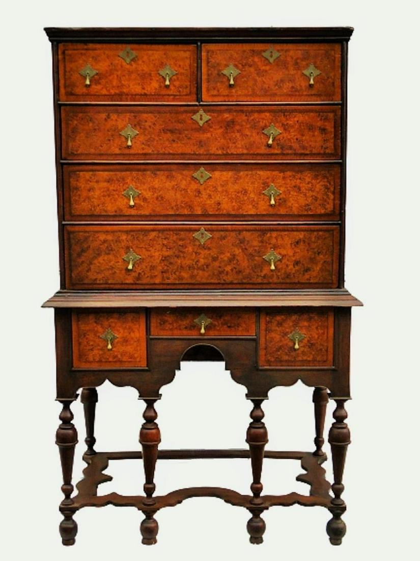 WILLIAM AND MARY DECORATED HIGHBOY (1 of 8)