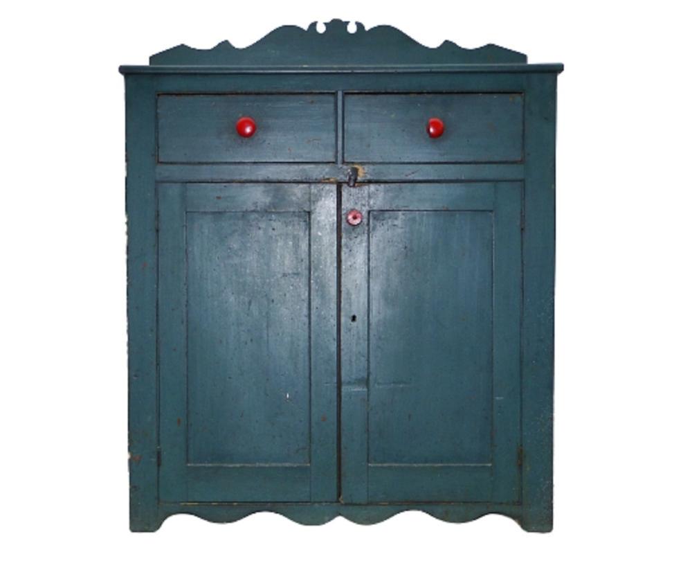 19TH C PAINTED JELLY CUPBOARD (1 of 8)
