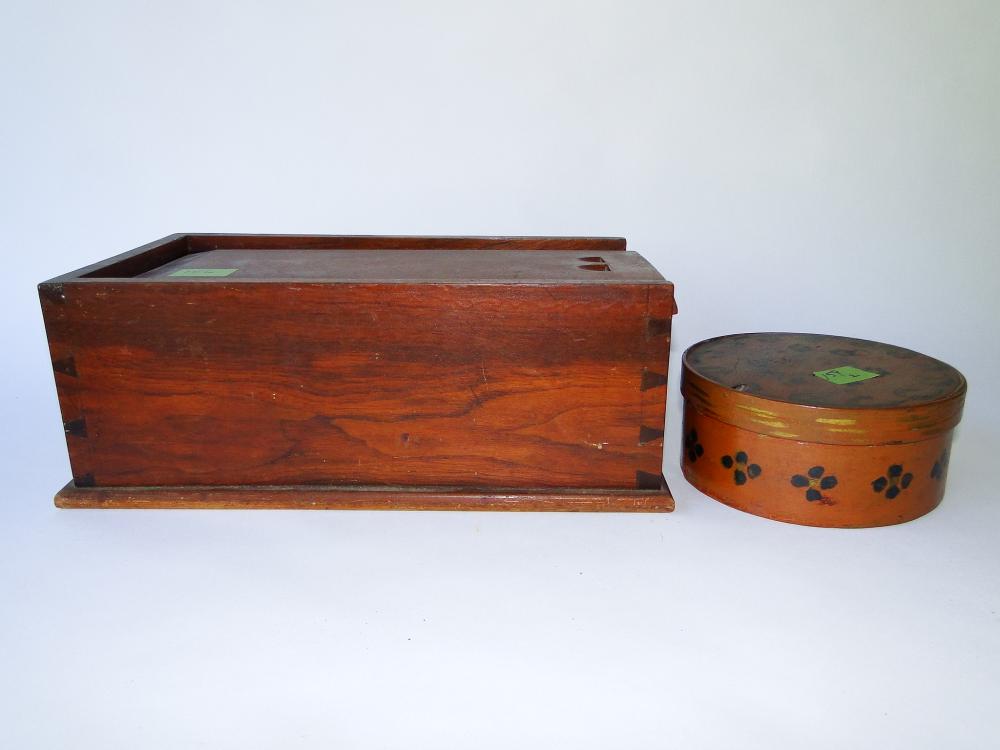 19TH C GRAIN PAINTED CANDLE BOX, PANTRY BOX (1 of 5)
