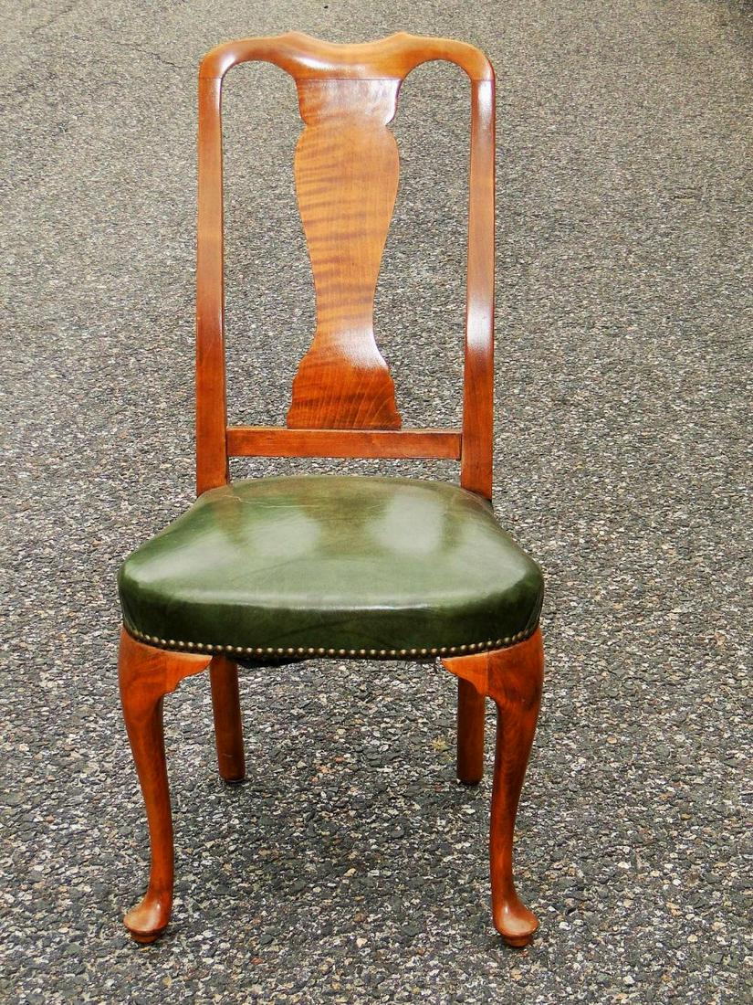 QUEEN ANNE STYLE TIGER MAPLE SIDE CHAIR (1 of 3)