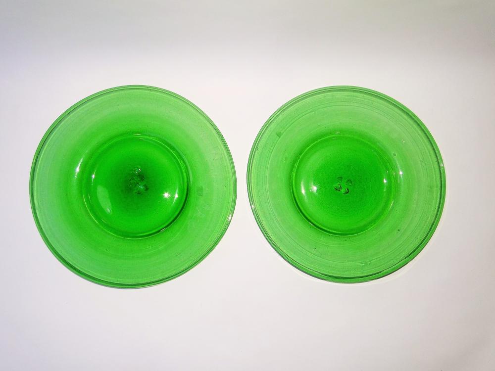 PAIR 17TH C LARGE BLOWN GLASS CHARGERS (1 of 5)