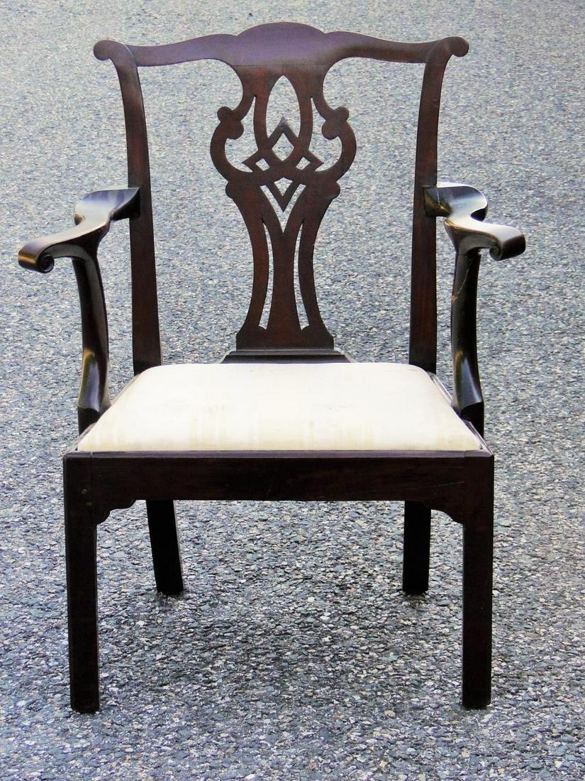18TH C CHIPPENDALE ARM CHAIR (1 of 2)