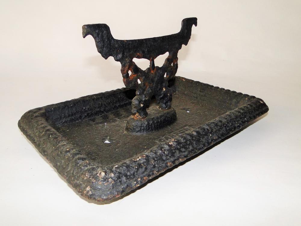 FRENCH BOOT SCRAPER: FRENCH BOOT SCRAPER, CAST IRON, 9.5 X 14 X 6