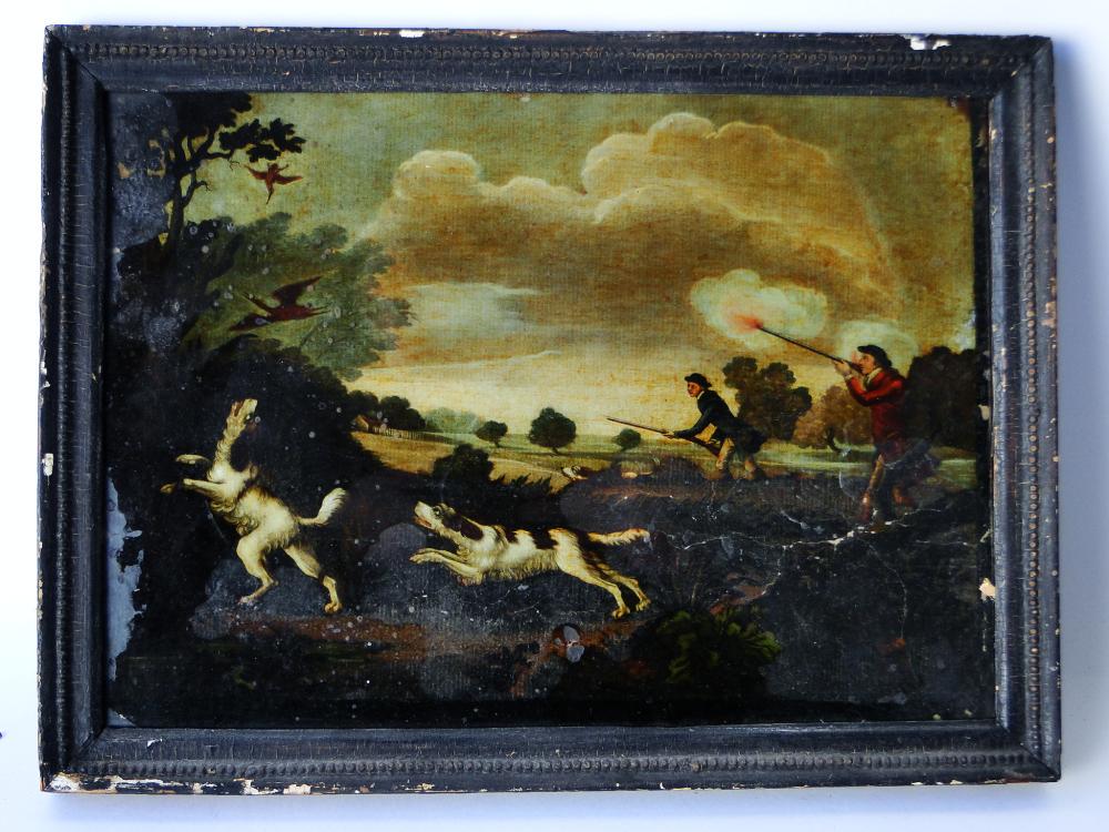 19TH C REVERSE PAINTING ON GLASS (1 of 3)