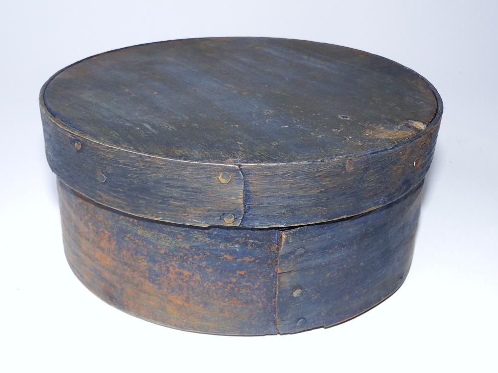 19TH C BLUE PAINTED PANTRY BOX (1 of 3)