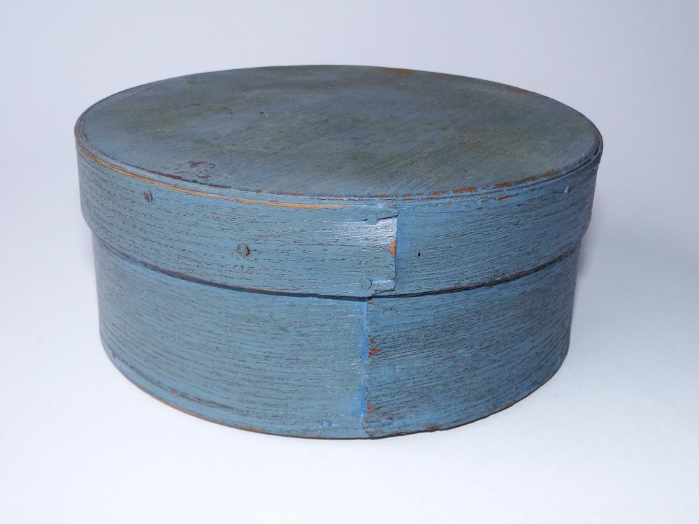 19TH C LIGHT BLUE PAINTED PANTRY BOX (1 of 3)