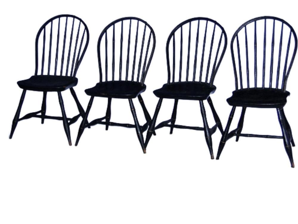 C. 1790 SET FOUR BOWBACK WINDSOR CHAIRS (1 of 4)