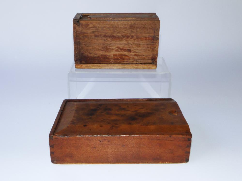 TWO 19TH C SLIDE LID BOXES (1 of 4)