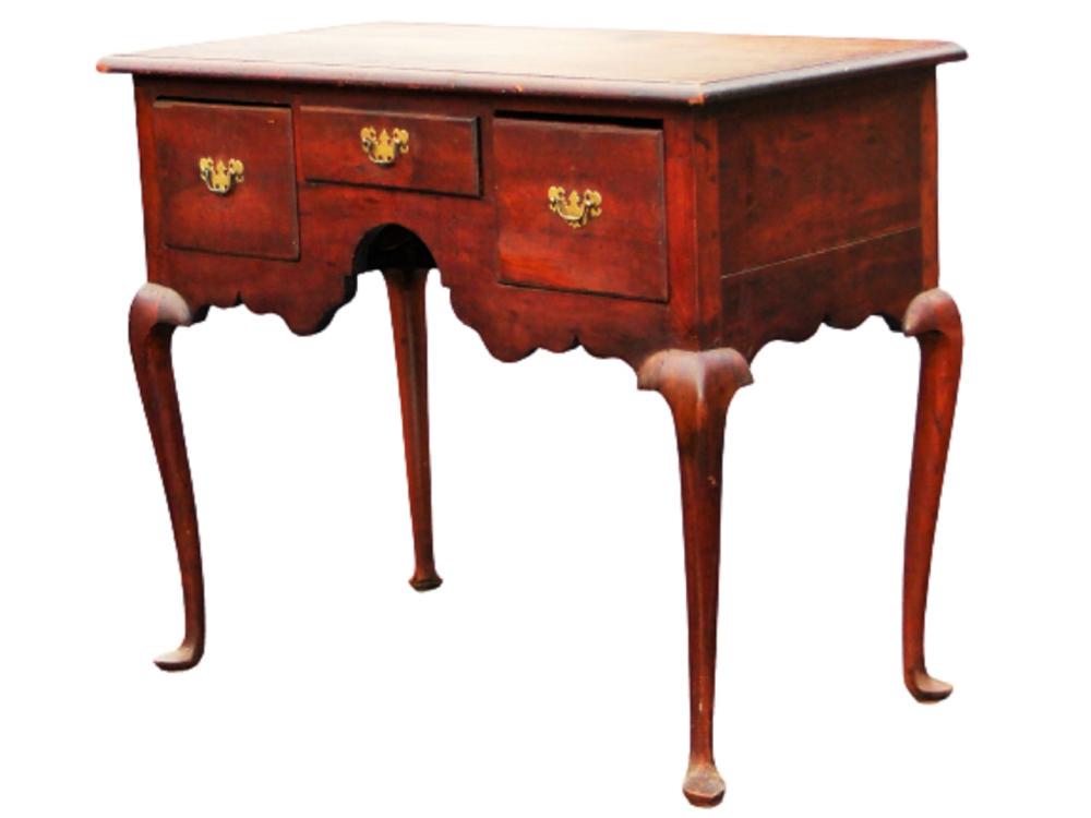 RARE 18TH C CT. QA CHERRY LOWBOY (1 of 10)