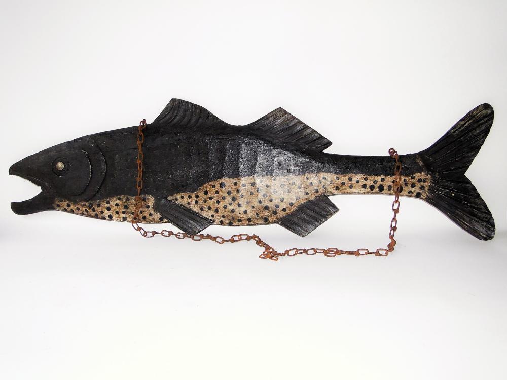 POLYCHROMED PAINTED COD FISH TRADE SIGN (1 of 5)