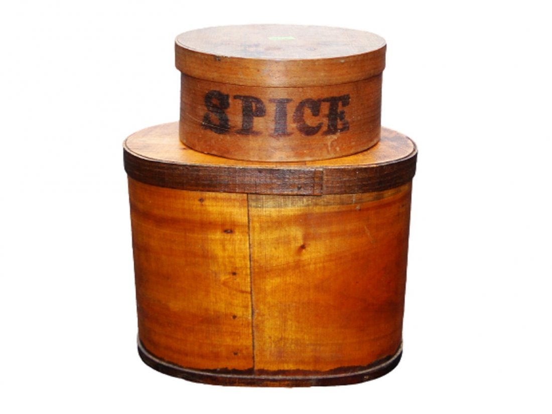 TWO 19TH C PANTRY BOXES (1 of 4)