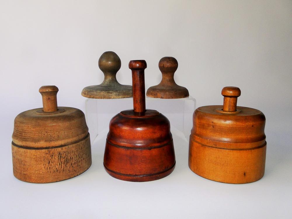 FIVE 19TH C BUTTER MOLDS (1 of 3)