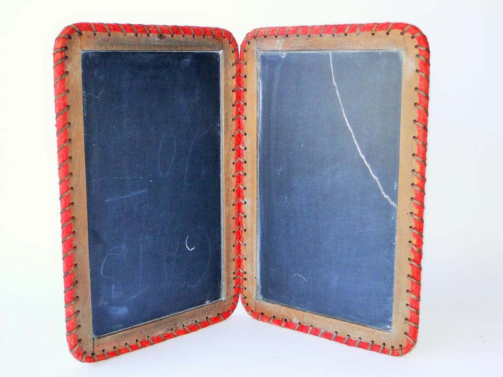 19TH C SCHOOL TEACHERS LEARNING SLATE (1 of 2)