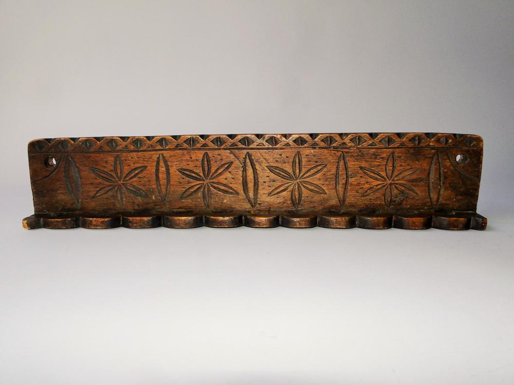 19TH C CARVED HANGING SPOON RACK (1 of 2)
