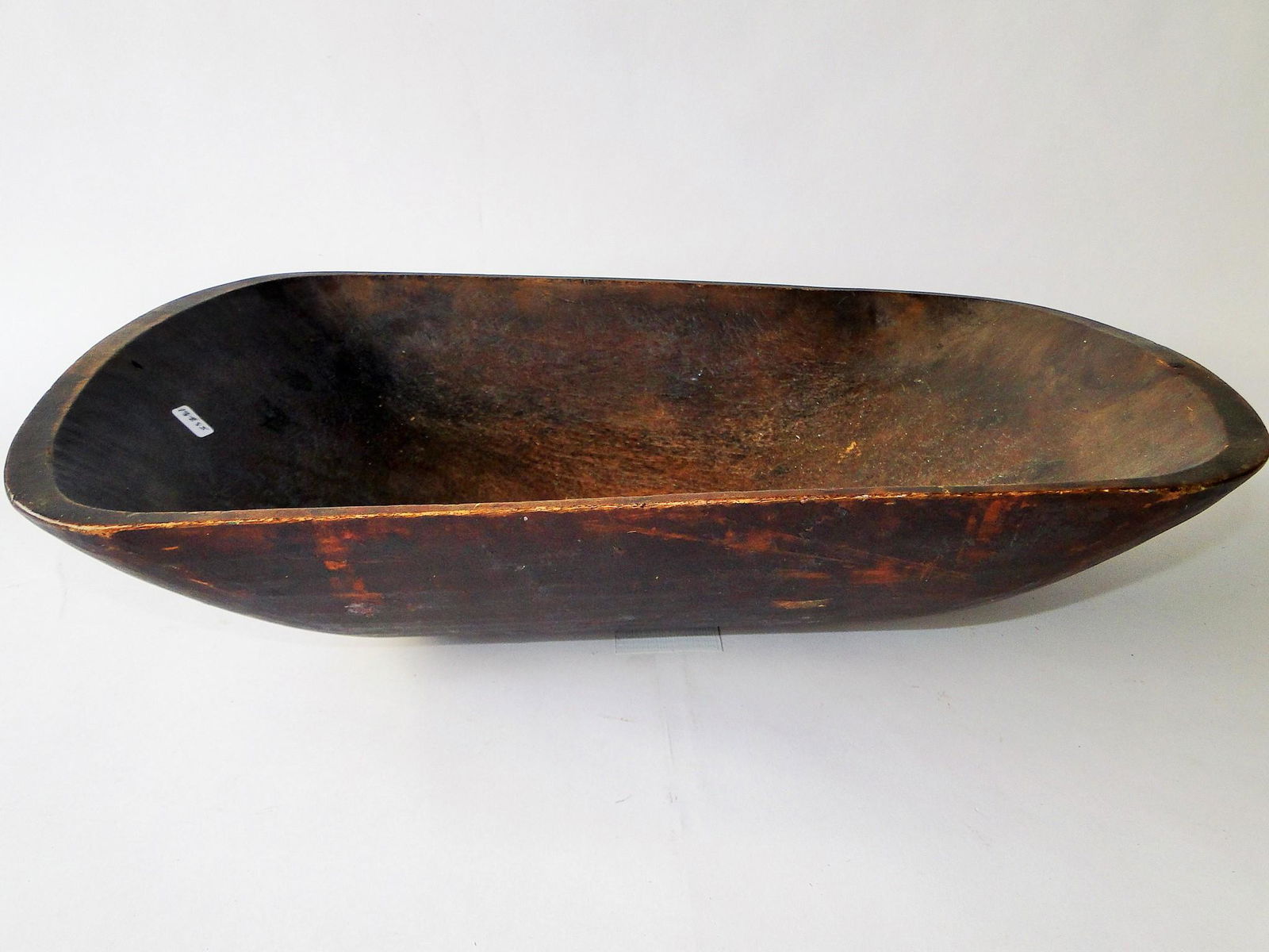 19TH C TRENCHER BOWL, UNPAINTED ATTIC SURFACE, 21 X 12 (1 of 5)