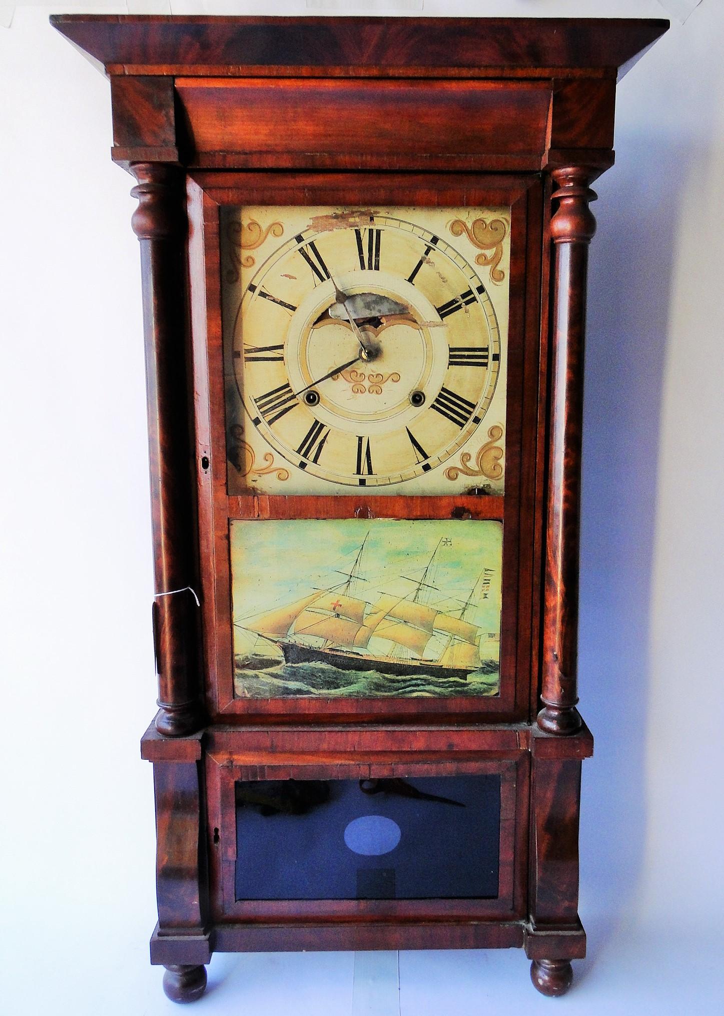 EARLY 19TH C TRIPLE FACE,SHELF CLOCK, BIRGE AND (1 of 8)