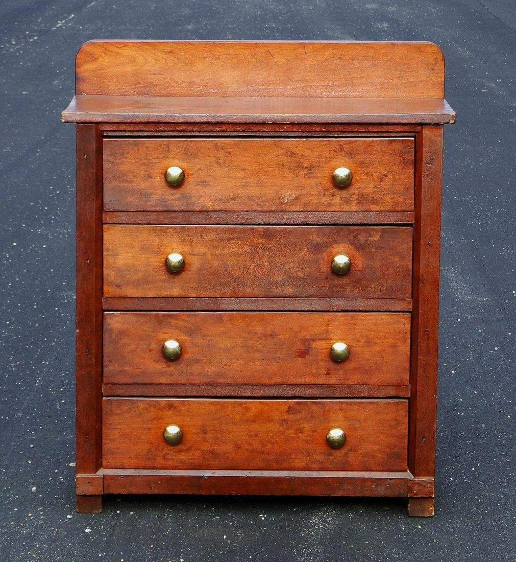 EARLY SALESMAN SAMPLE CHEST OF DRAWERS, 19TH CENTURY, (1 of 4)