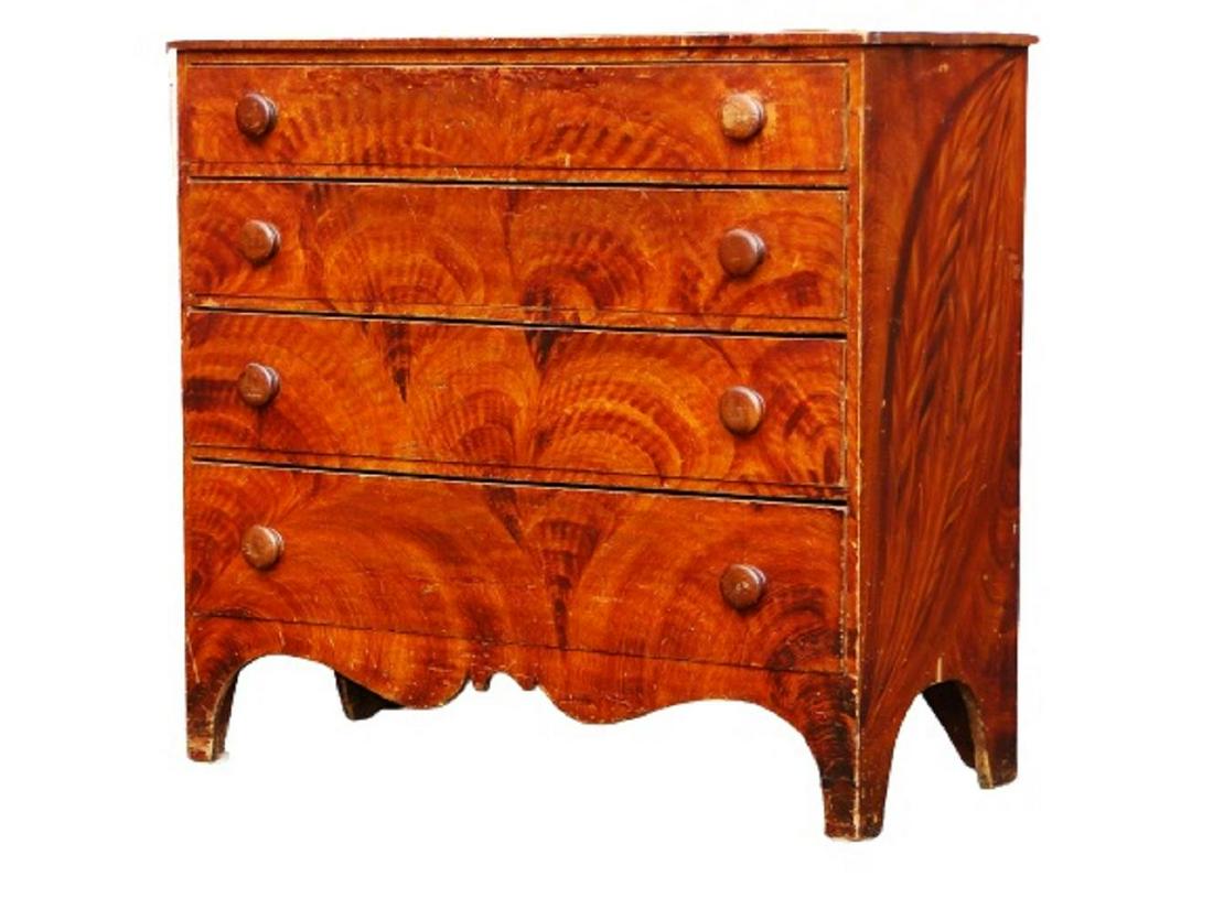 FINE EARLY GRAIN PAINTED CHEST OF DRAWERS, PROBABLY (1 of 9)