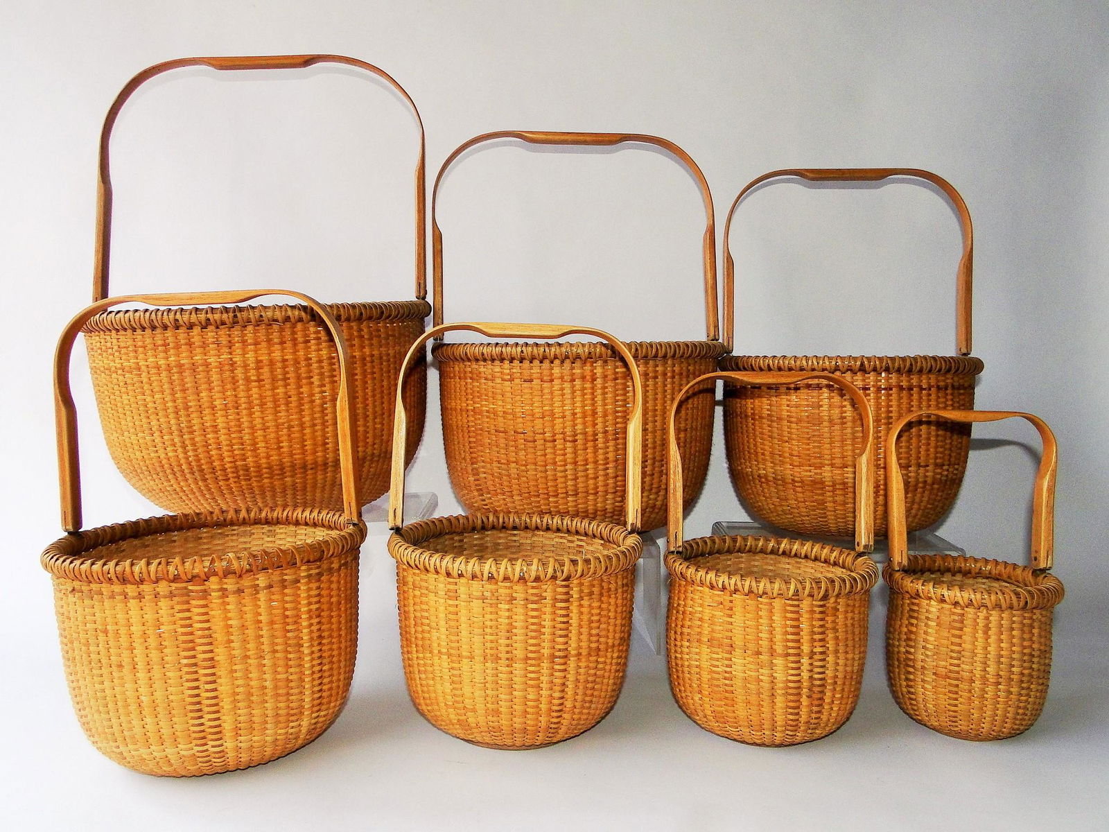 NESTING SET OF SEVEN NANTUCKET BASKETS MADE BY JOHN H. (1 of 6)