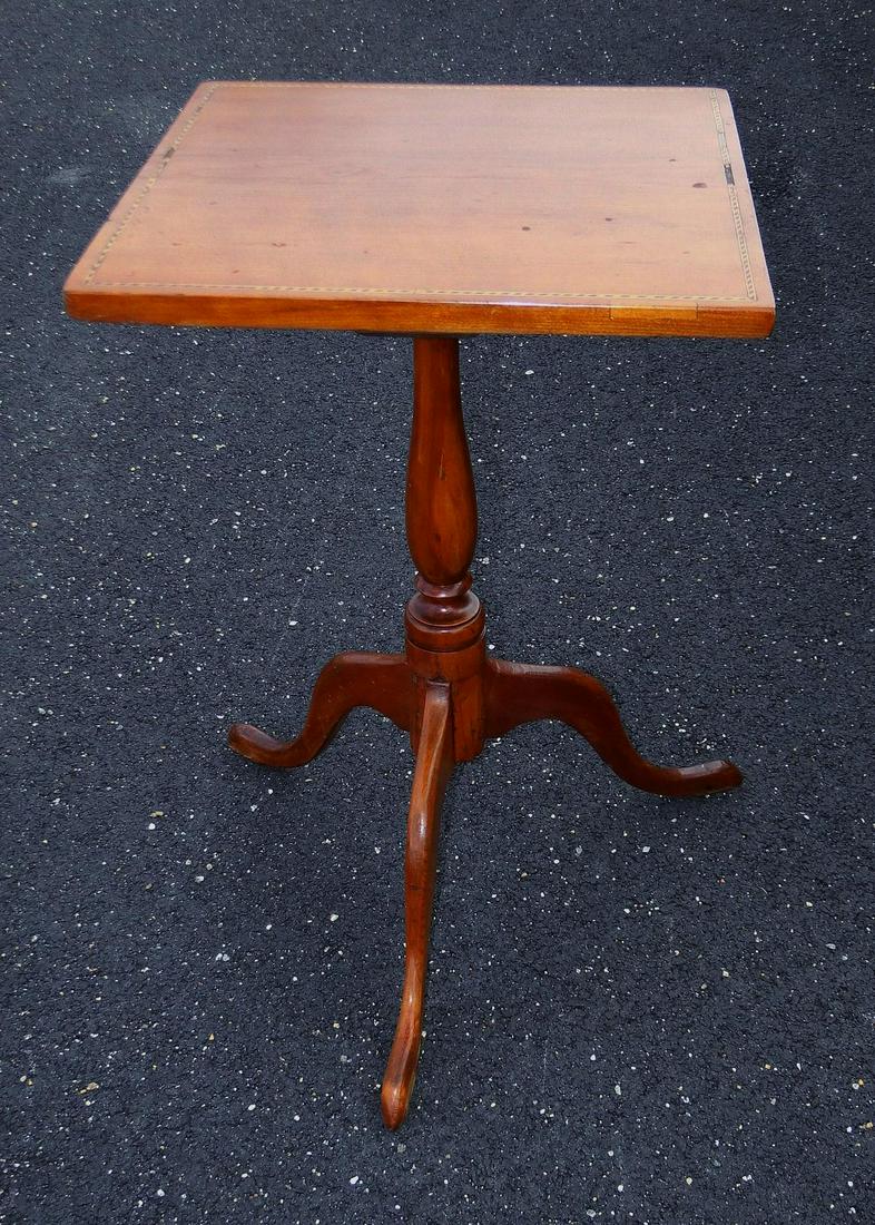 EARLY CT. INLAID CANDLESTAND  25 X 15 X 15 (1 of 4)