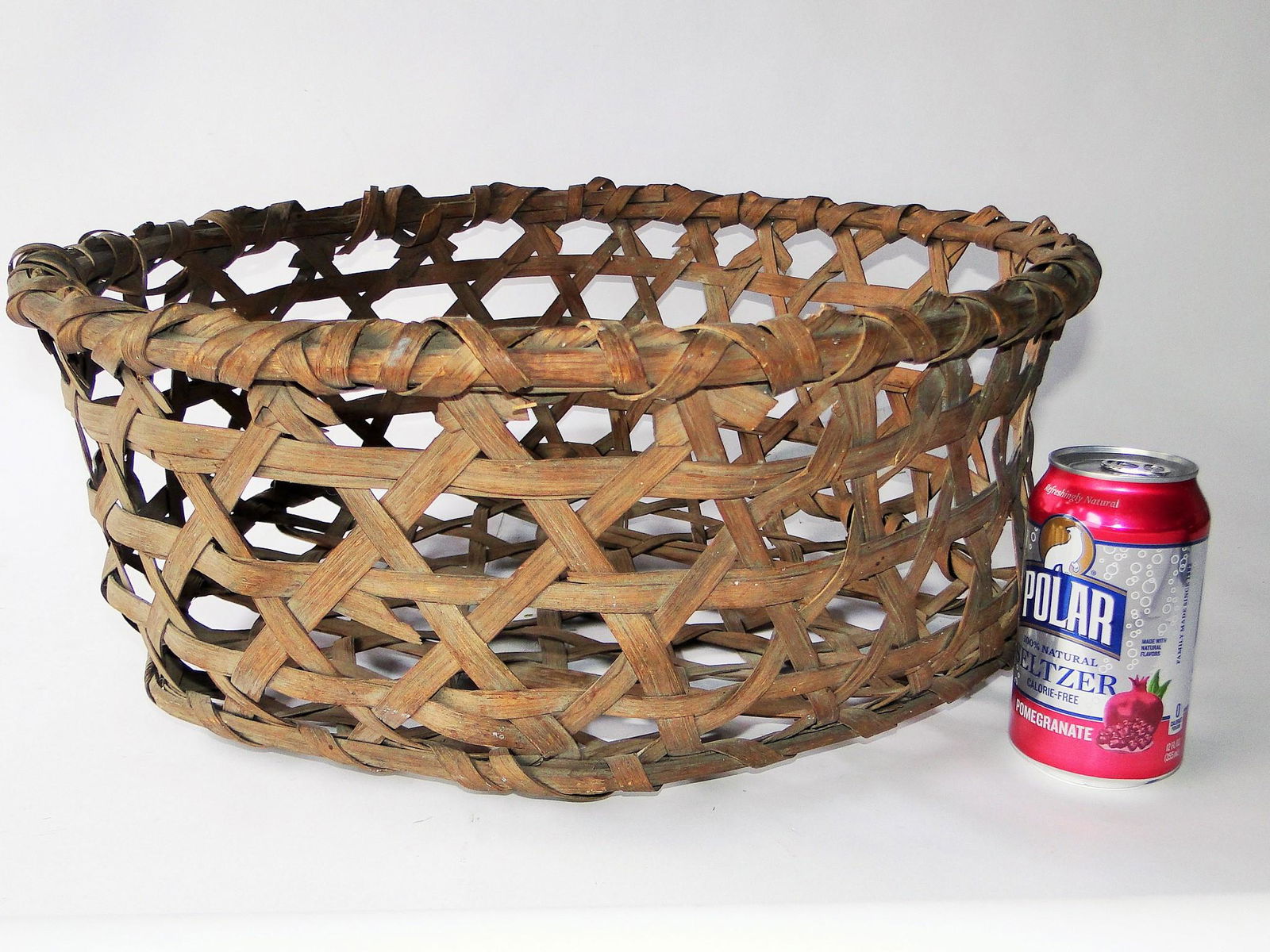 19TH C LARGE CHEESE BASKET, GOLD COLOR, 19 X 7 (1 of 3)