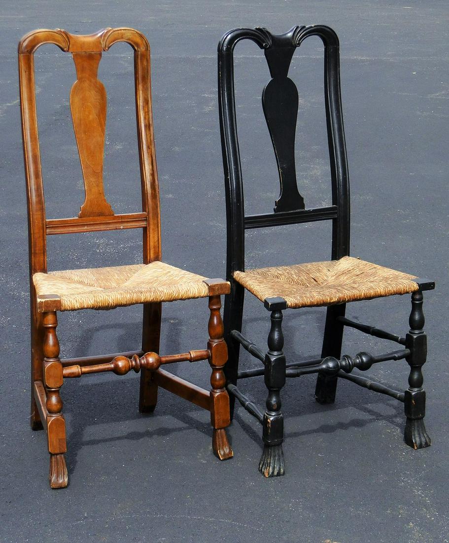 TWO 18TH C QUEEN ANNE SIDE CHAIRS (1 of 1)
