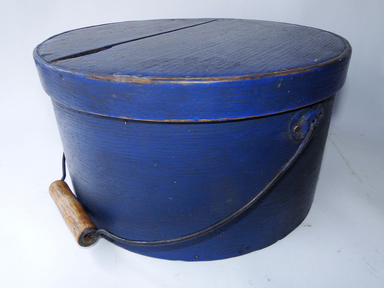 19TH C BLUE HANDLED PANTRY BOX (1 of 5)