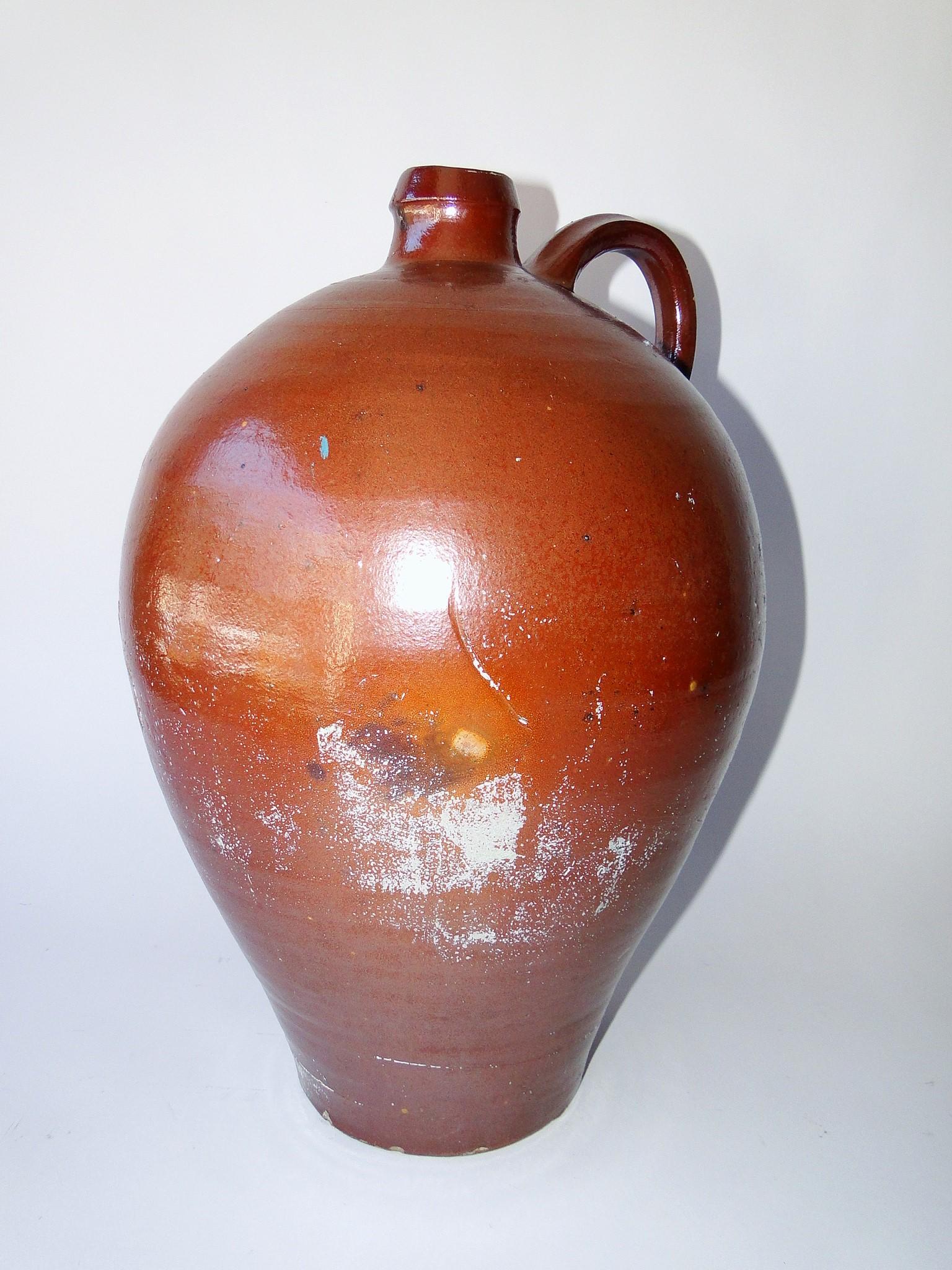 LARGE EARTHENWARE OVOID JUG
