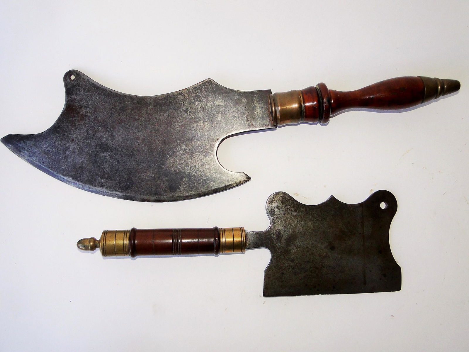 TWO 19TH C IRON CLEAVERS (1 of 2)