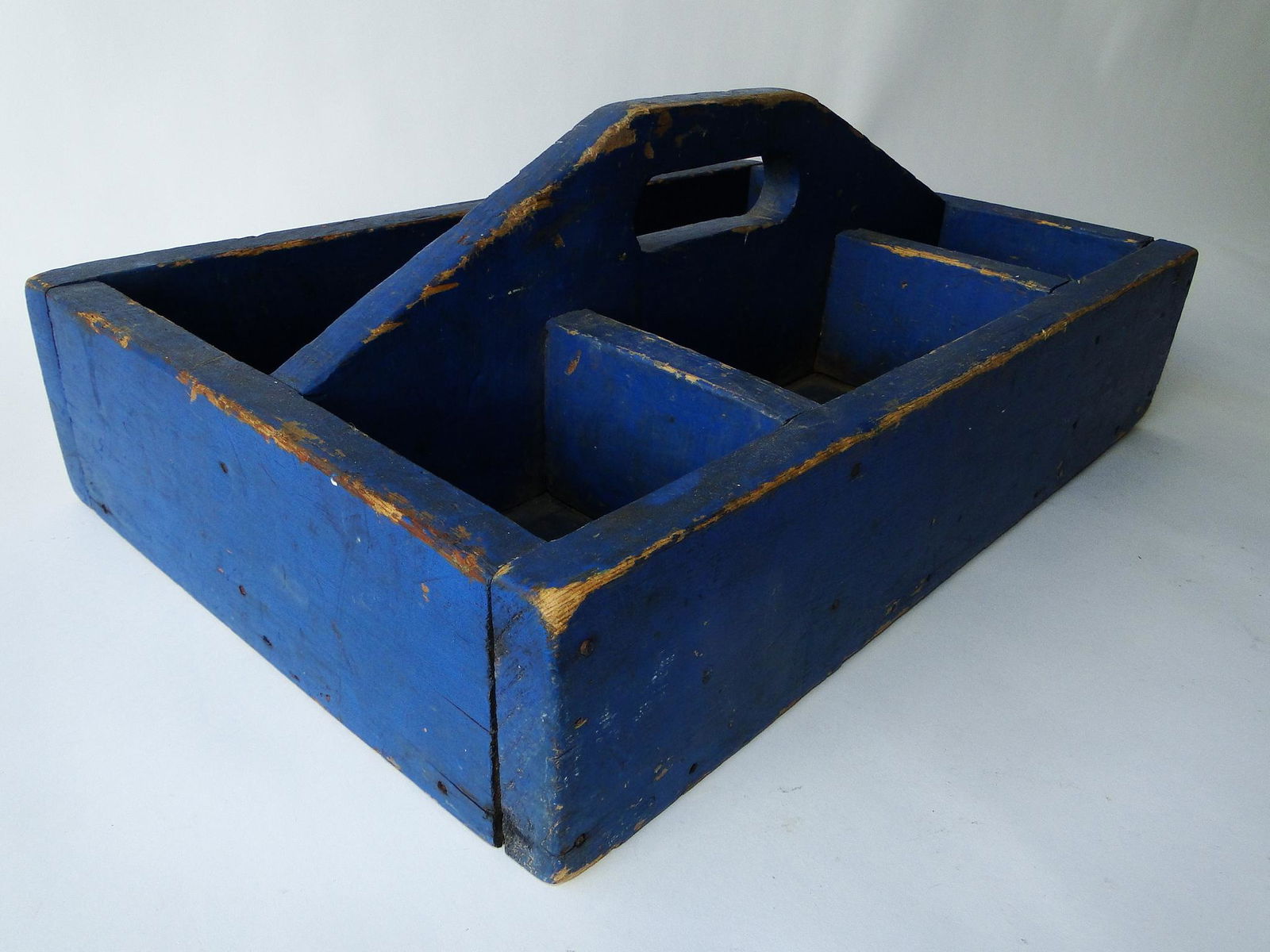 PRIMITIVE BLUE PAINTED UTILITY BOX (1 of 3)