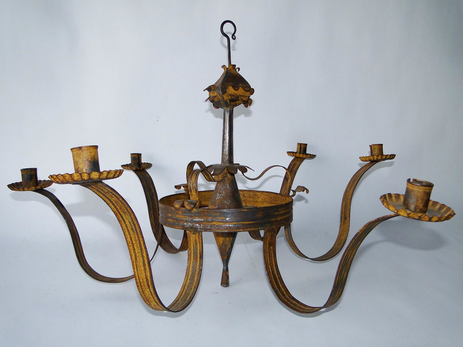 VERY RARE PAINTED TIN CHANDELIER (1 of 10)