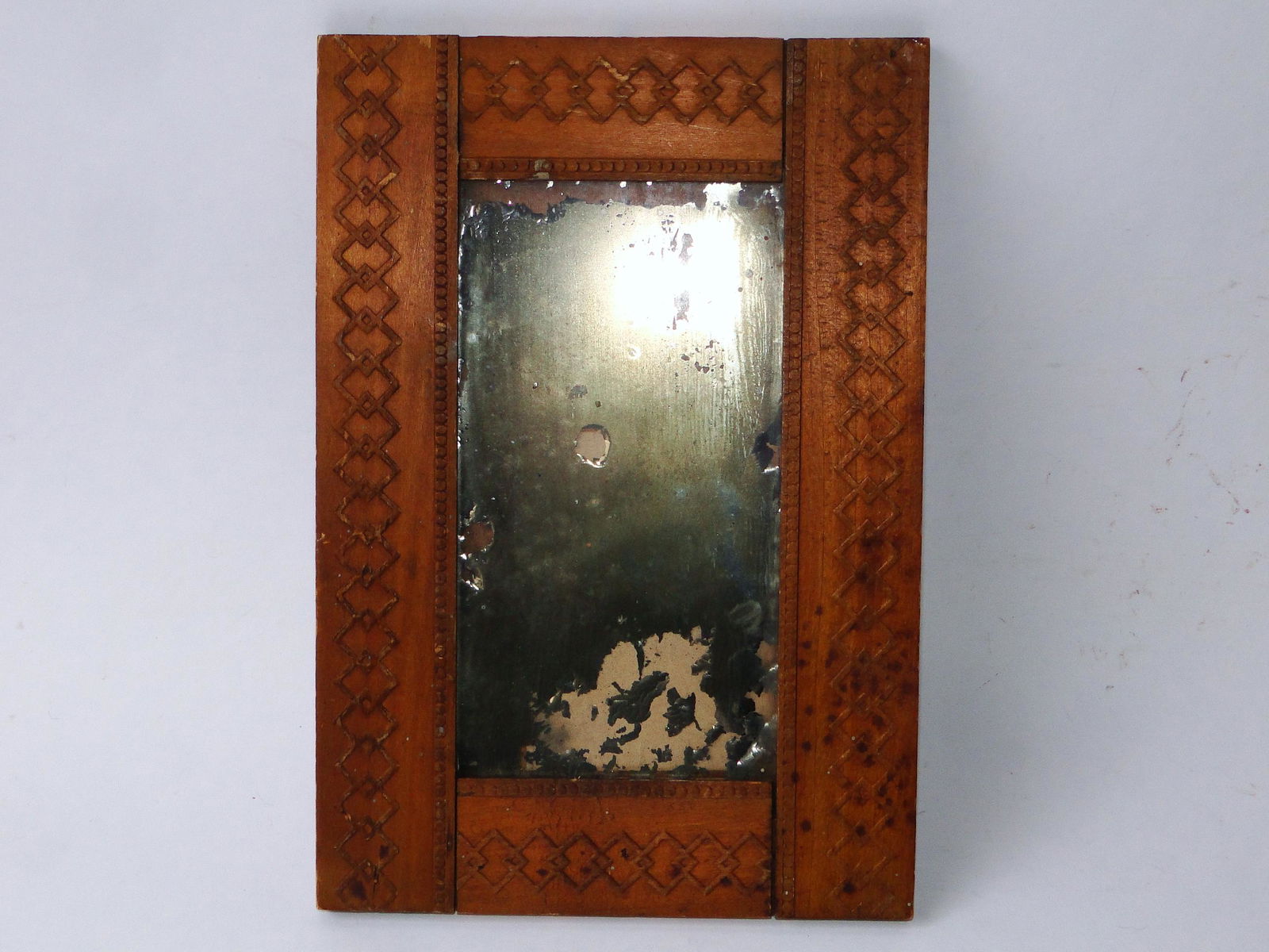 EARLY 19TH C CARVED FRAGMENT MIRROR (1 of 2)