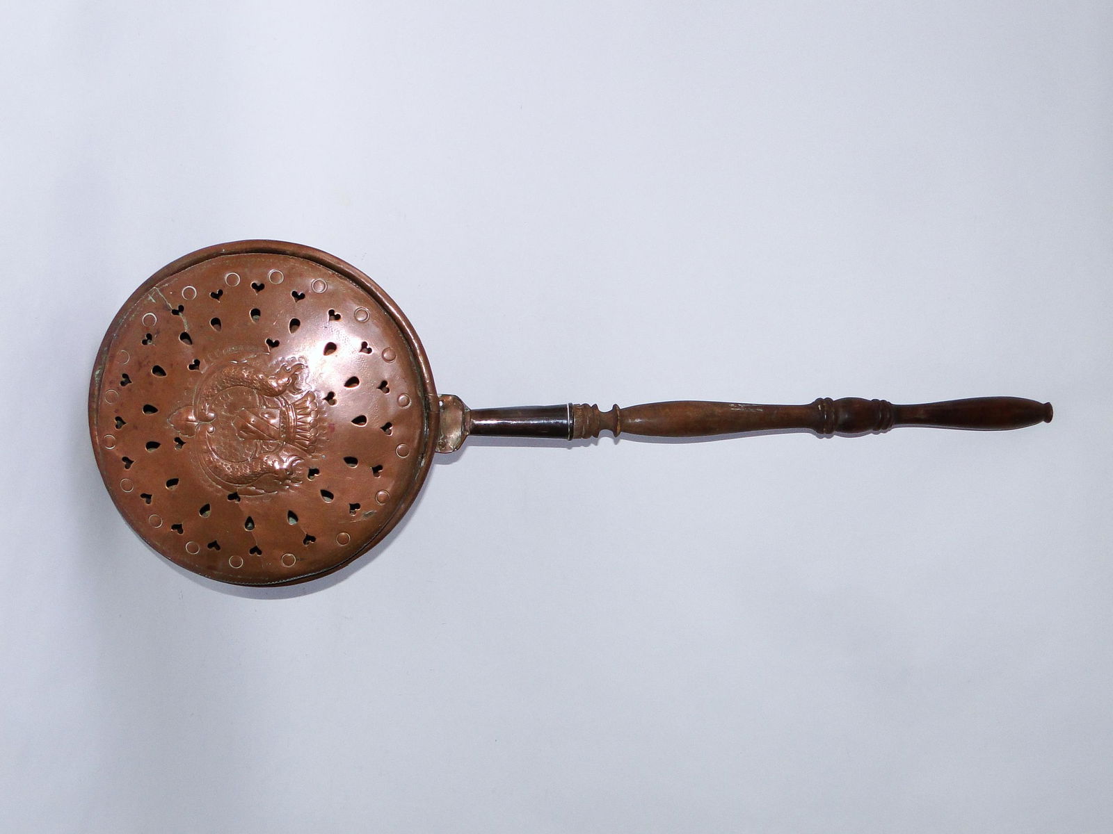 RARE 17TH C COPPER BEDWARMER (1 of 2)