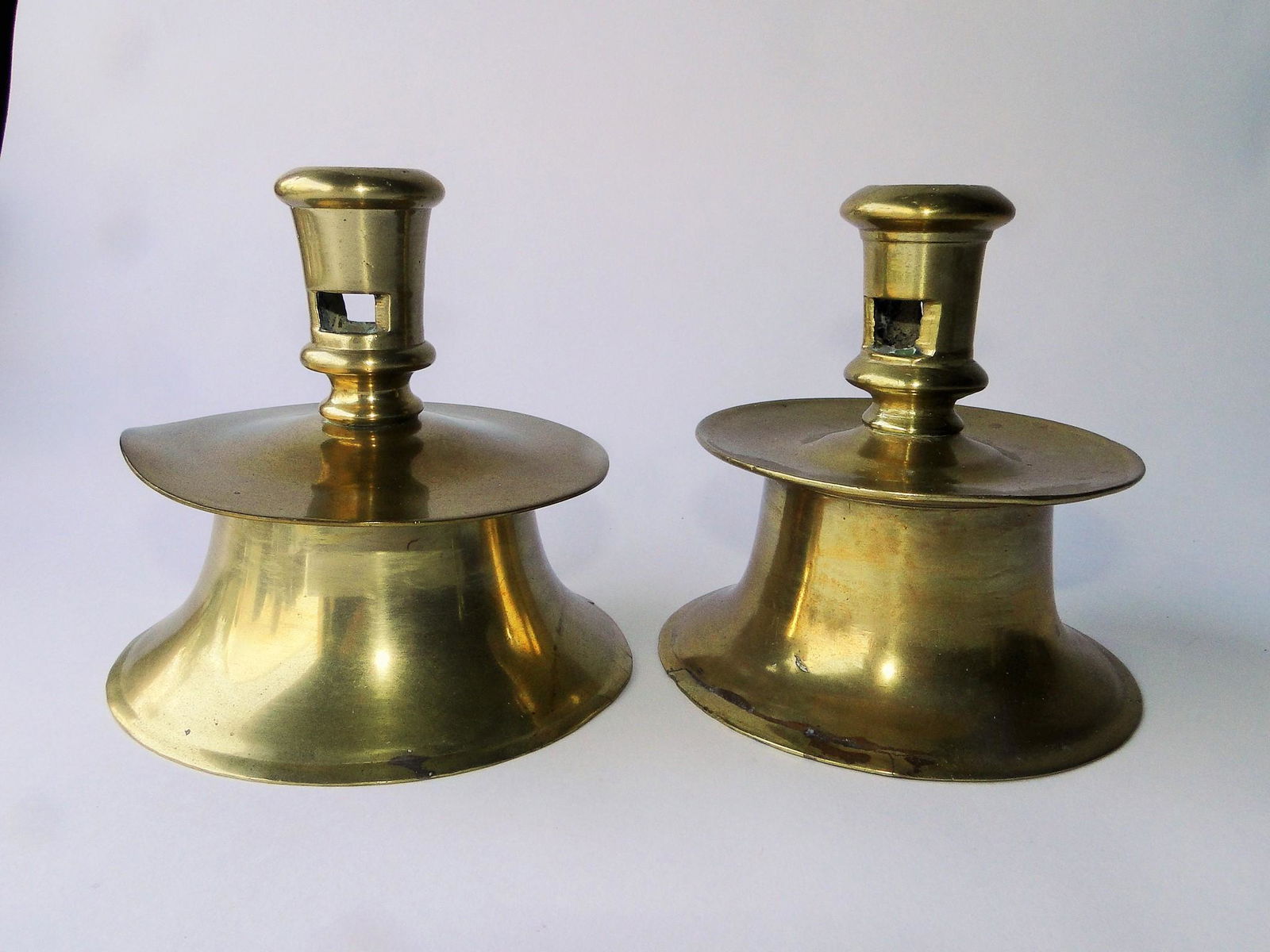 CIRCA 1510-1520 PAIR CAPSTAN CANDLESTICKS (1 of 3)