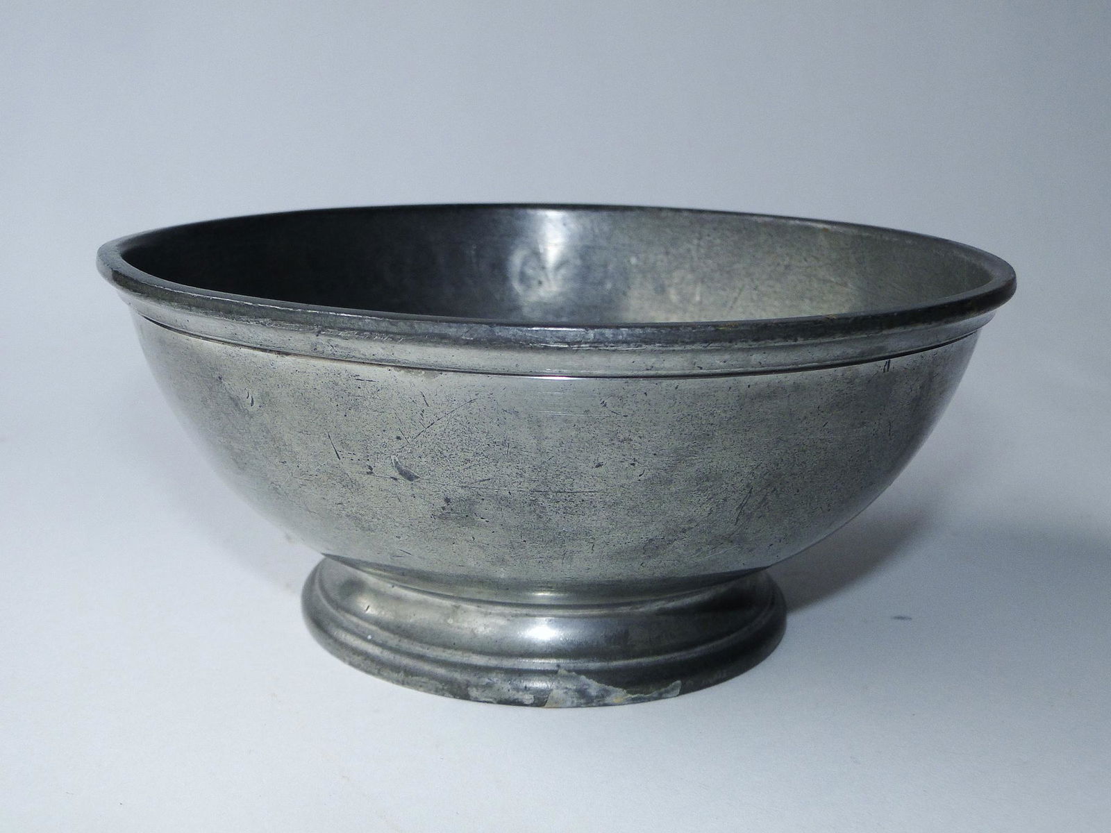 19TH C PEWTER NAVAL MESS BOWL (1 of 3)