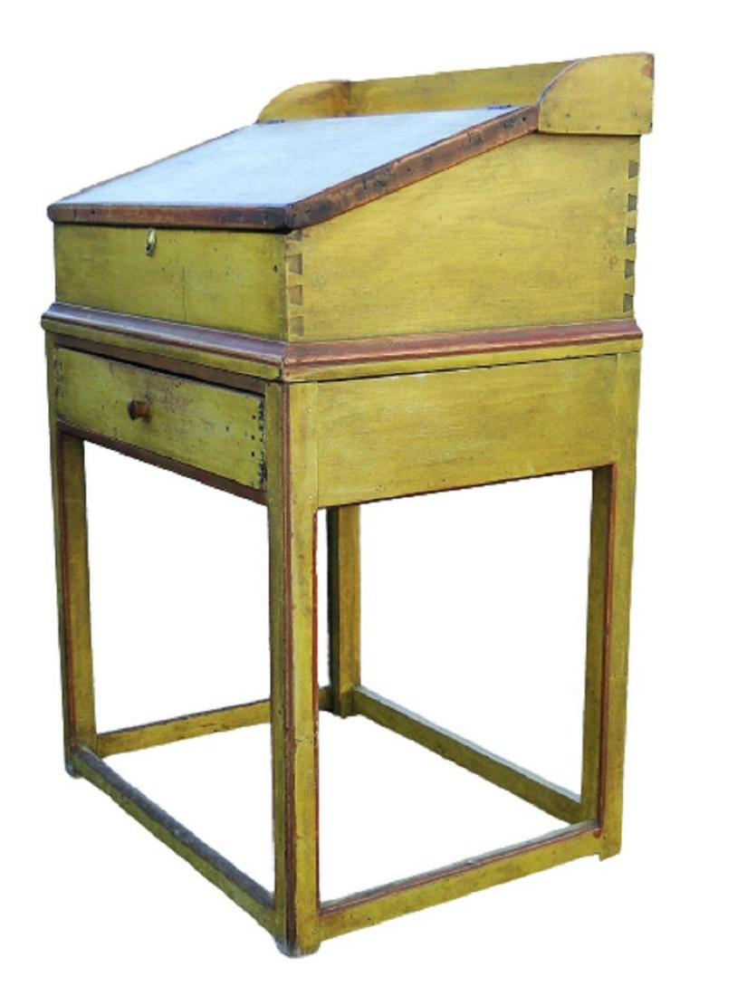 19TH C NEW ENGLAND SCHOOL MASTERS DESK (1 of 9)