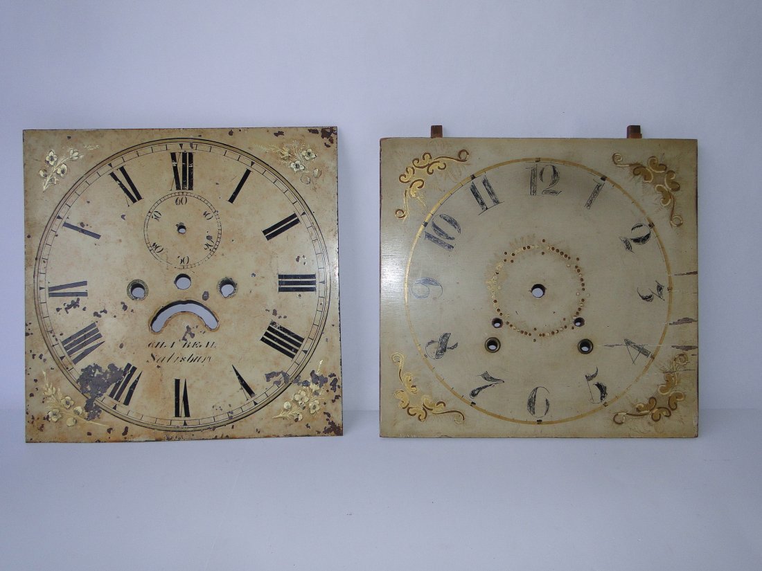 TWO PERIOD PAINTED CLOCK FACES 11.5 X 12 (1 of 1)