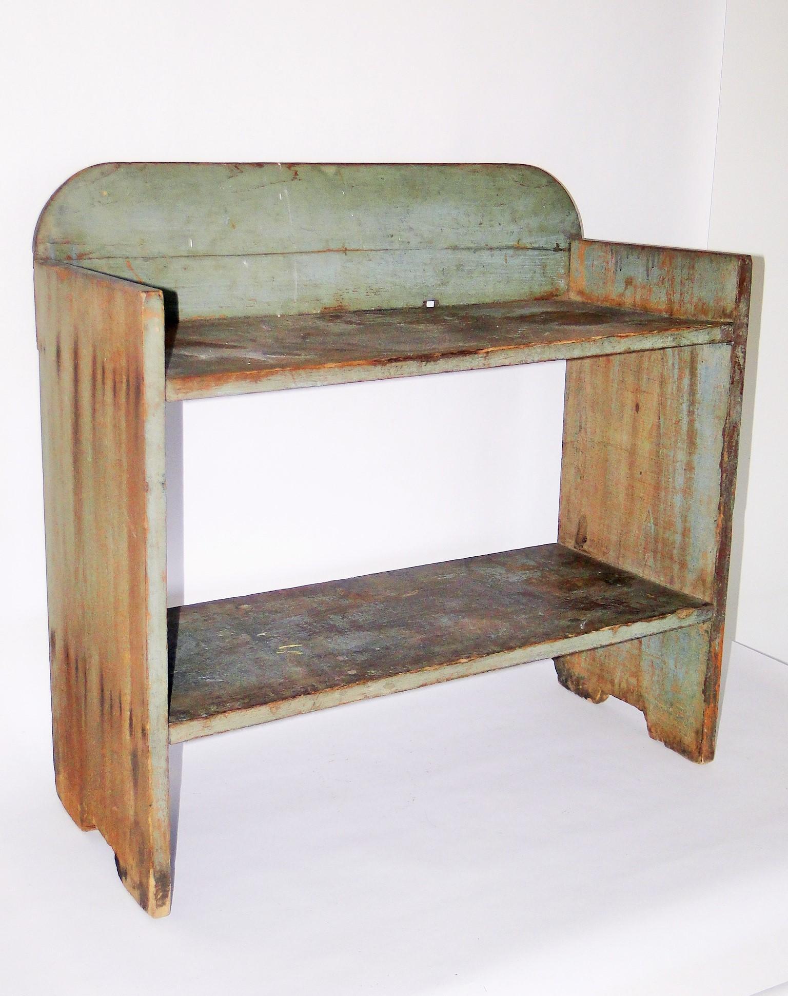 19TH C PAINTED BUCKET BENCH (1 of 3)